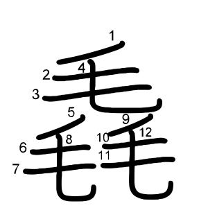 毳