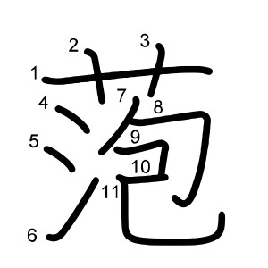 萢